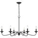 Delvona 6 Light 36.75 inch Matte Black Chandelier Ceiling Light